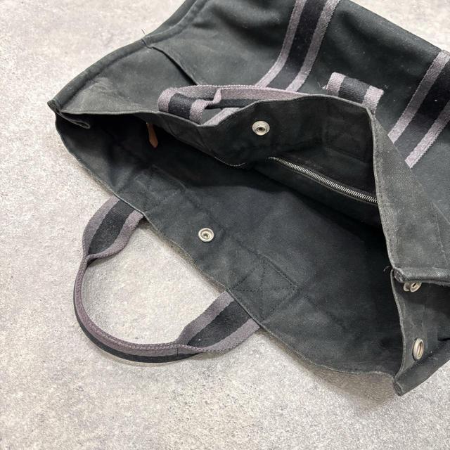 Black hermes canvas tote