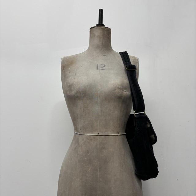 Black suede shoulder bag