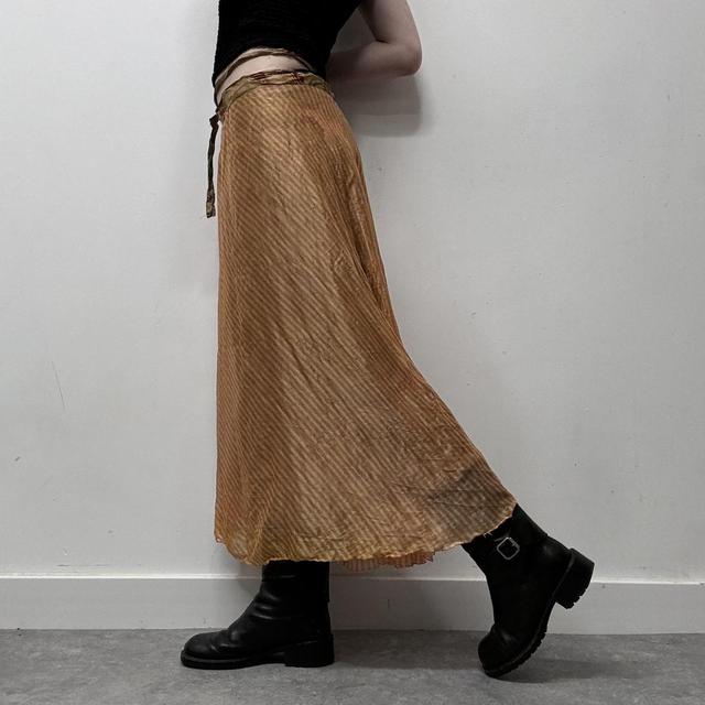 Layered paisley boho silk skirt