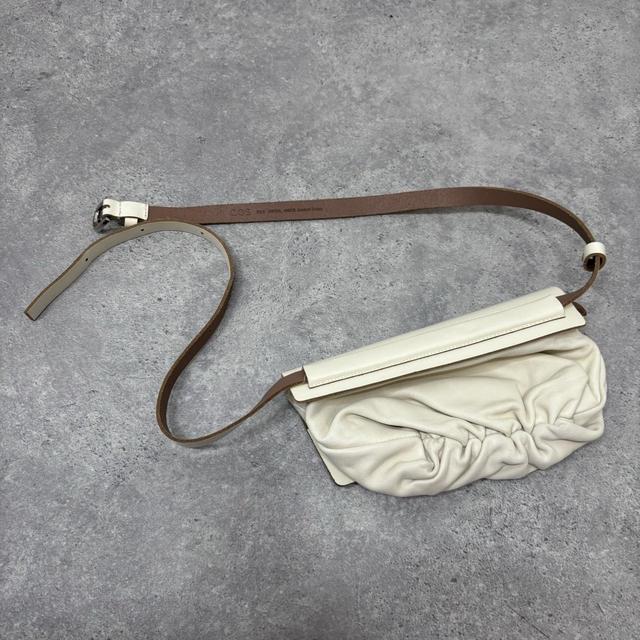 COS cream leather crossbody bag