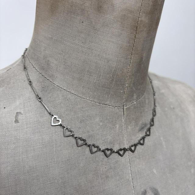 Silver heart chain necklace