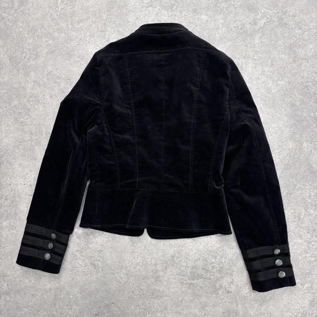 Black military fitted grunge jacket