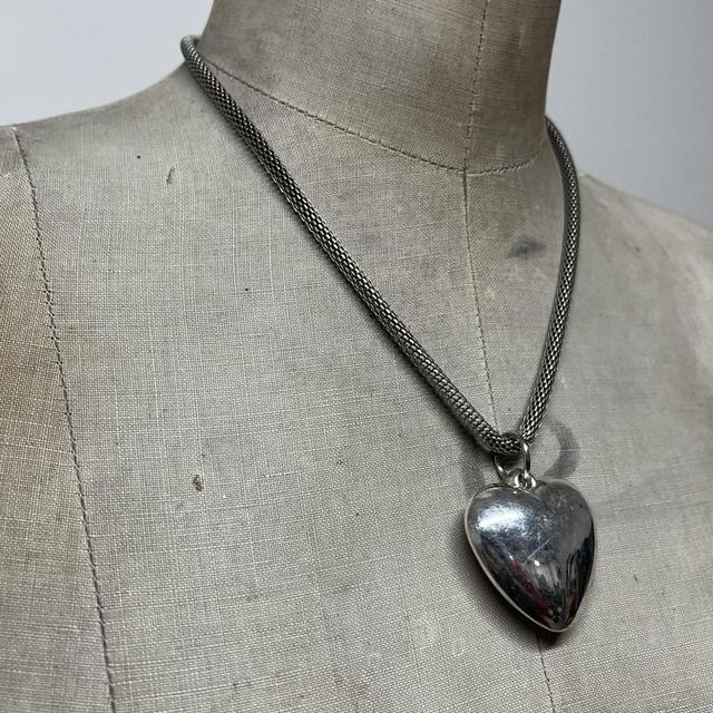 Silver bubble heart necklace