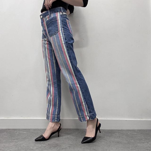 Pinstriped flared wrangler western jeans
