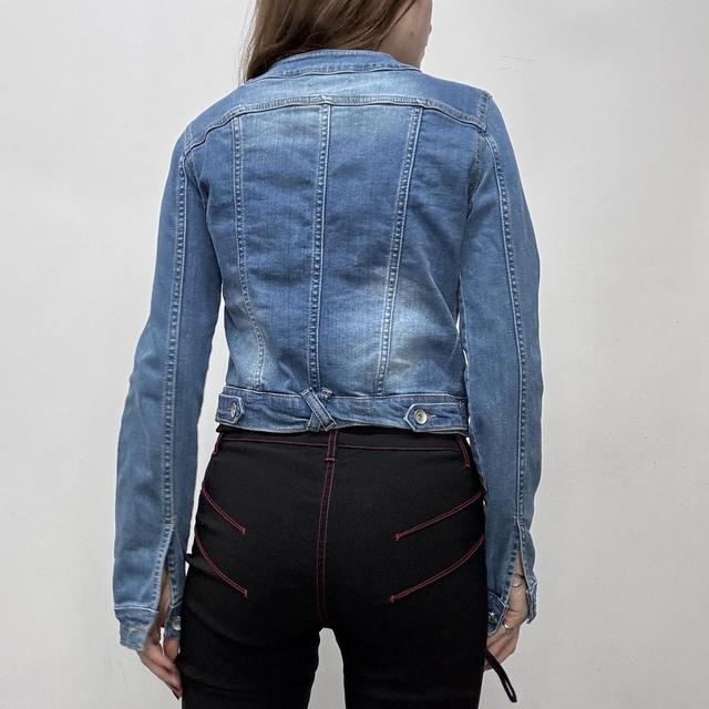 Studded cropped denim jacket