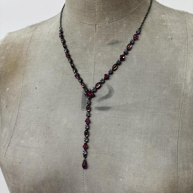 Red gemstone fairy necklace