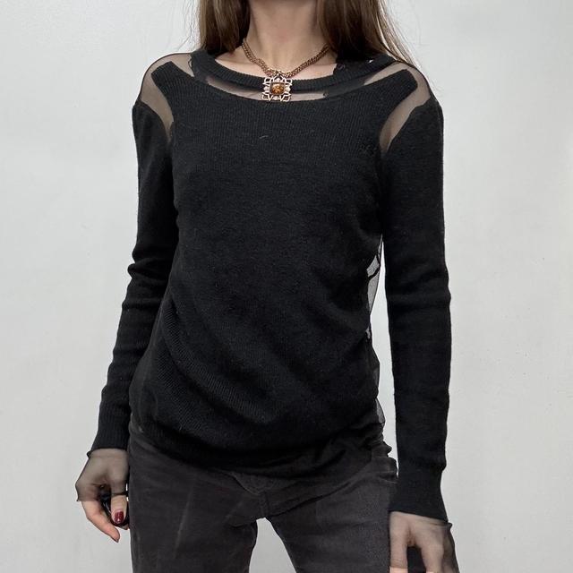 Diesel black mesh cut out jumper