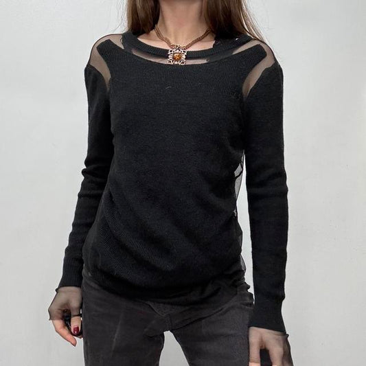 Diesel black mesh cut out jumper