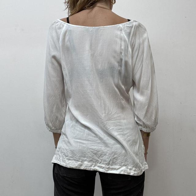 White lace boho floaty shirt