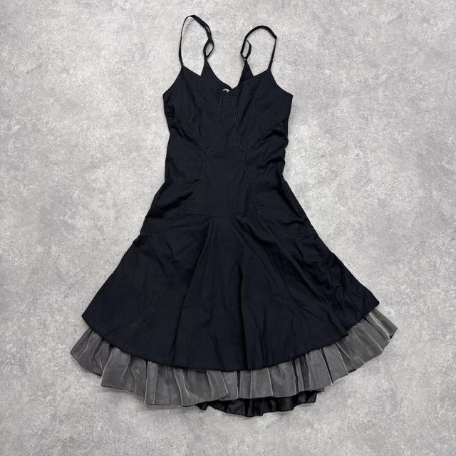 Black gothic corset bow dress