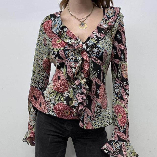 Sheer flared paisley fairy shirt