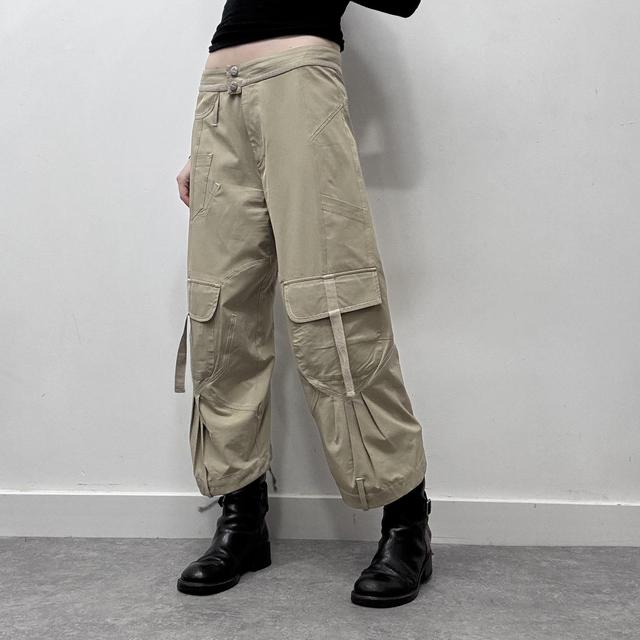 Tan puff balloon cargo pants