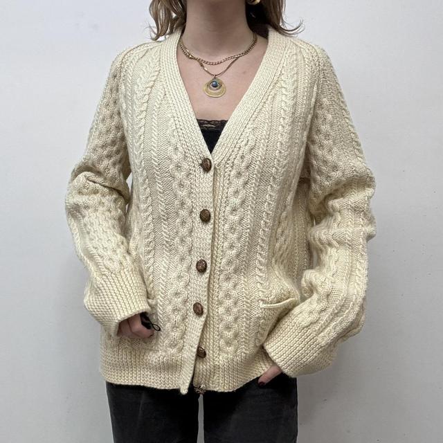 Cable knit oversized cardigan