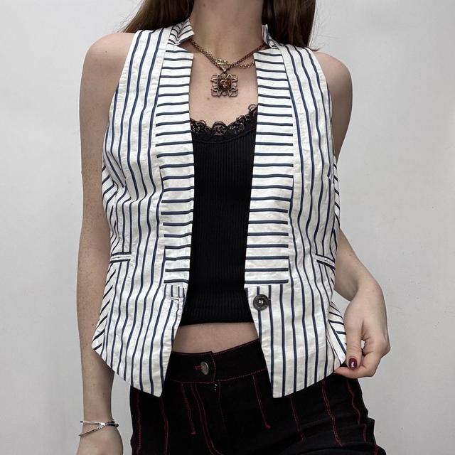 Fitted pinstripe fitted waistcoat