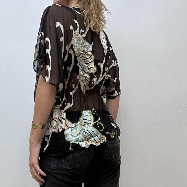 Sheer floaty silk butterfly blouse