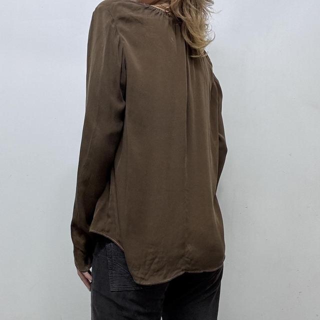 Brown silk floaty blouse