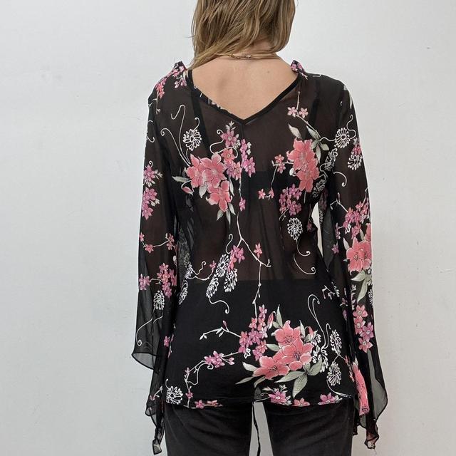 Sheer black flared fairy top