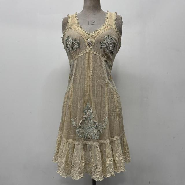 Sheer lace floral antique style dress