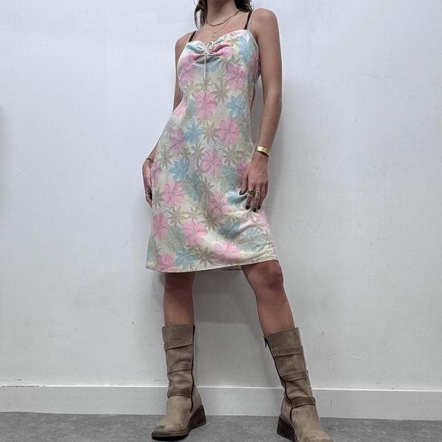 Pastel floral y2k midi dress