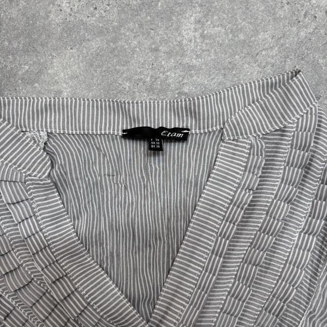 Sheer pinstripe ruffle shirt