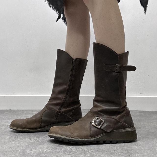 Brown leather fly london boots