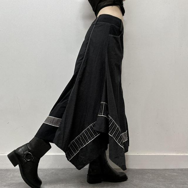 Black pinstripe asymmetrical skirt