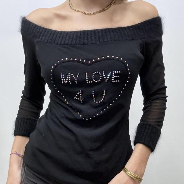 Vintage mesh slouchy mohair top
