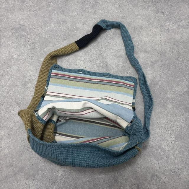 Knitted satchel stripey bag
