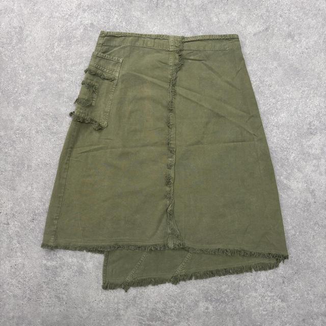 Asymmetric flared midi green fairy skirt