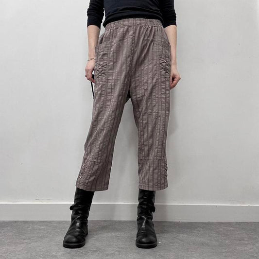 Pinstripe brown capri trousers