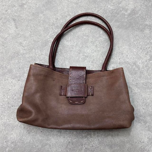 Brown leather shoulder bag
