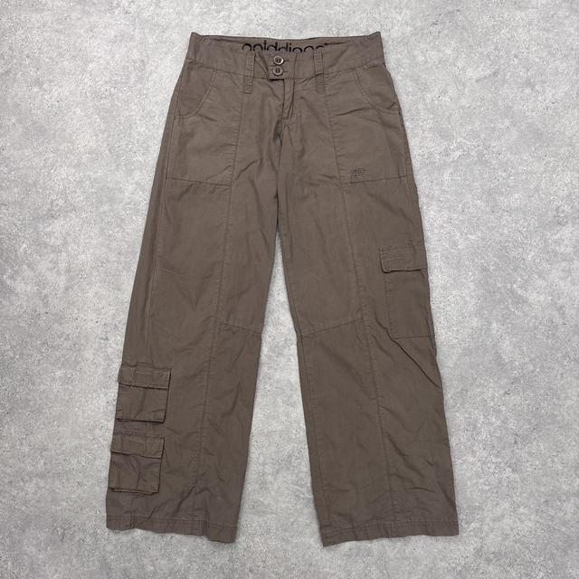 Khaki wide leg cargo pants