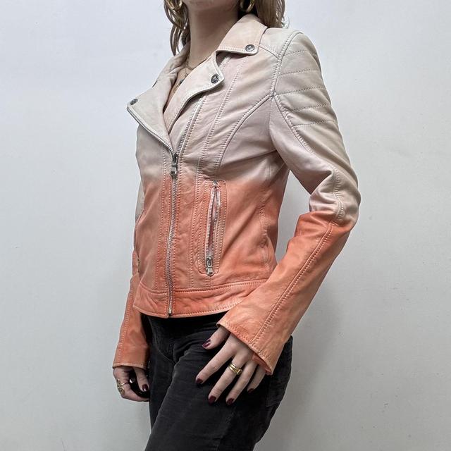 Ombre grunge leather jacket