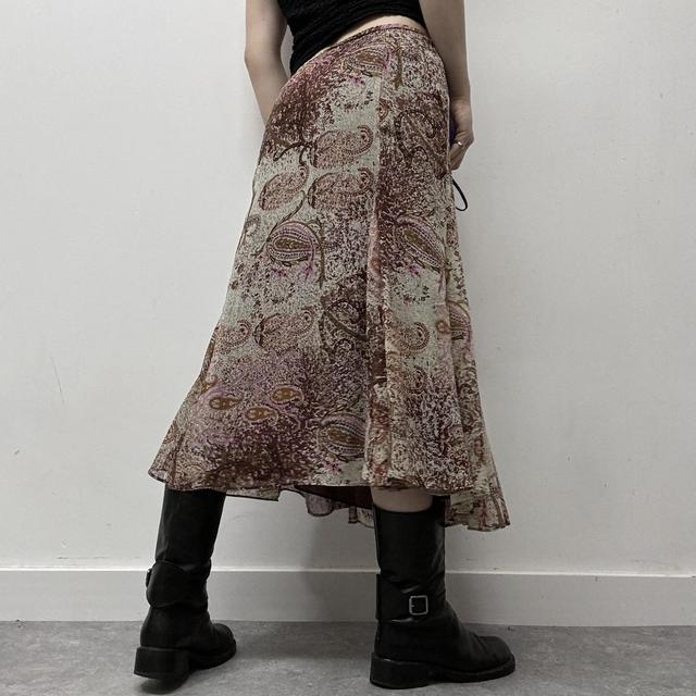 Paisley watercolour floaty midi skirt