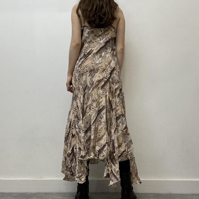 Bias cut handkercheif animal print dress