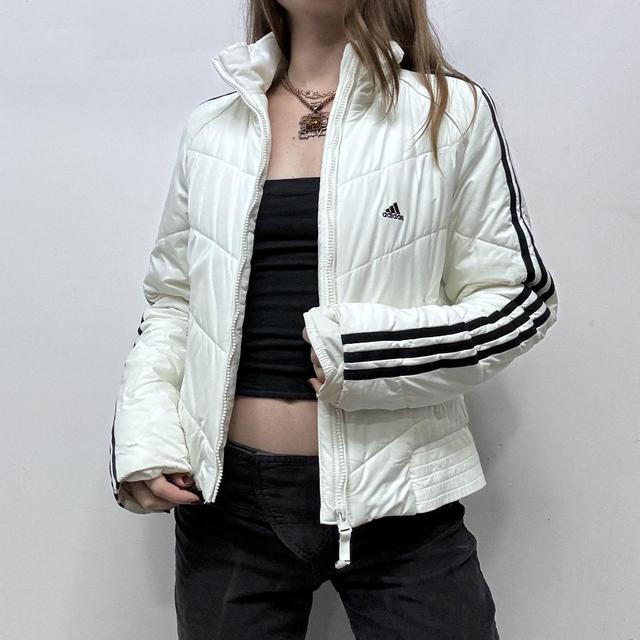 Y2k white adidas puffer jacket