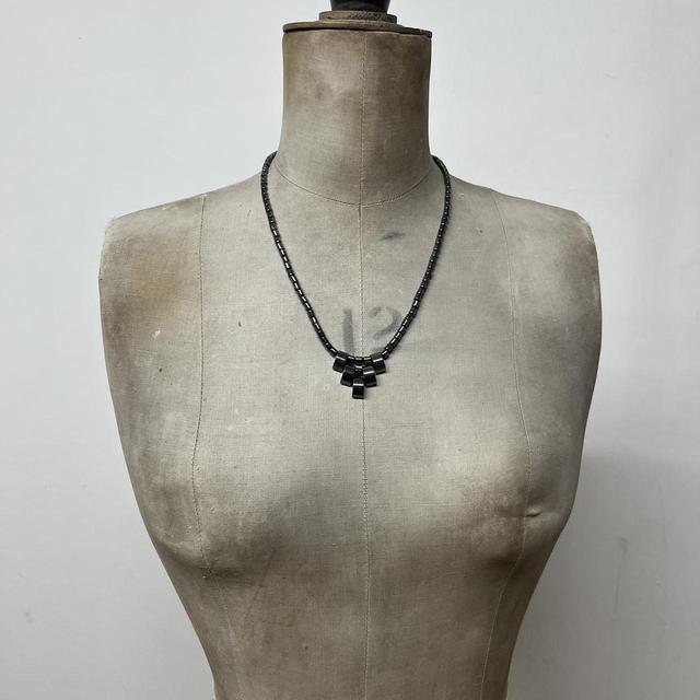 Beaded gothic hematite necklace