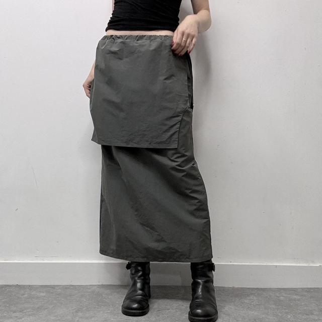 Layered midi tech skirt