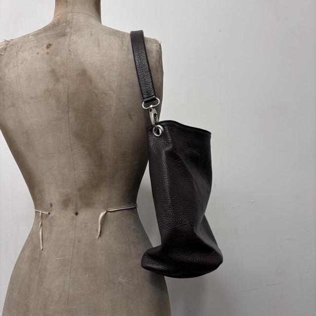 Dark brown leather slouchy shoulder bag