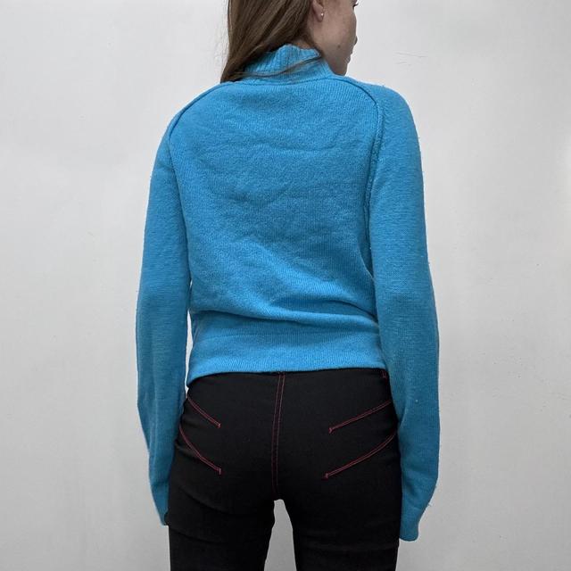 Wool zip-up spellout cardigan