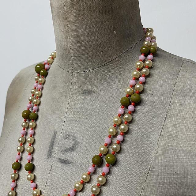 Pearl crystal layered necklace