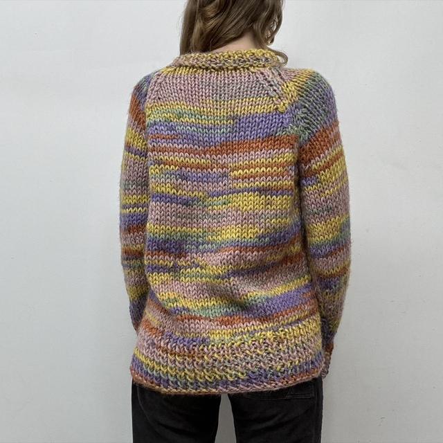Colourful knitted rainbow jumper