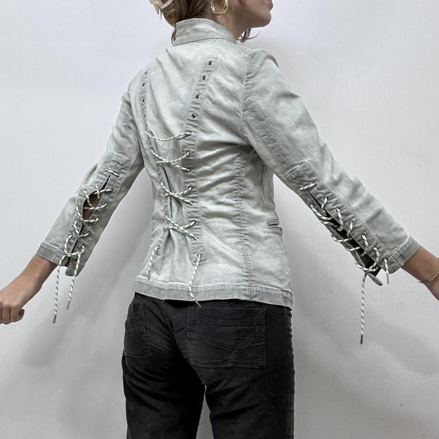 Grey distressed diesel corset blazer
