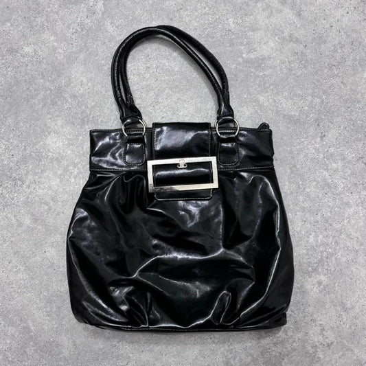 Black buckle shoulder bag