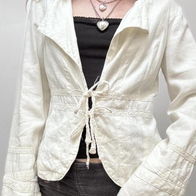 White coquette lace shirt
