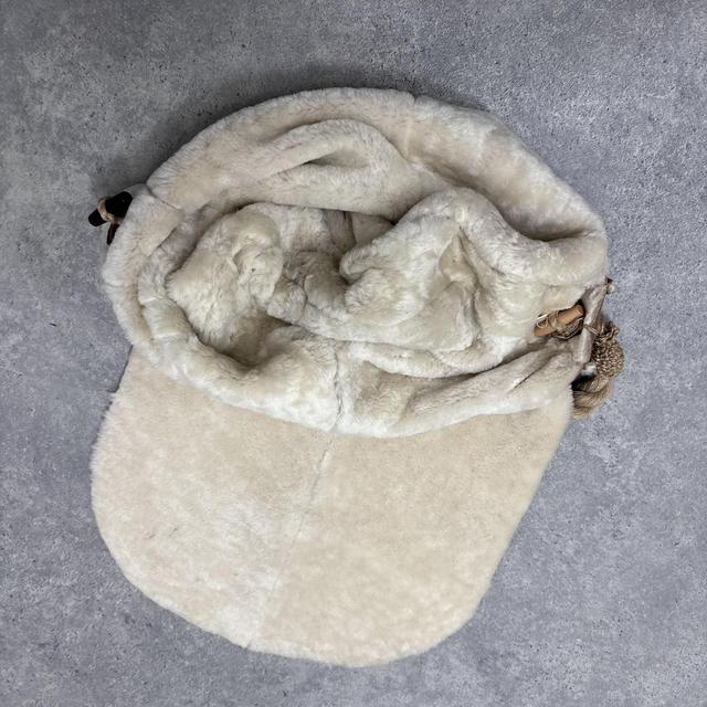 Shearling sheepskin leather shoulder bag