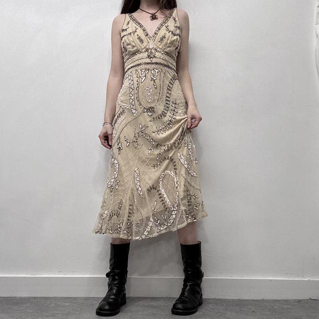 Sheer beaded floaty embelished dress