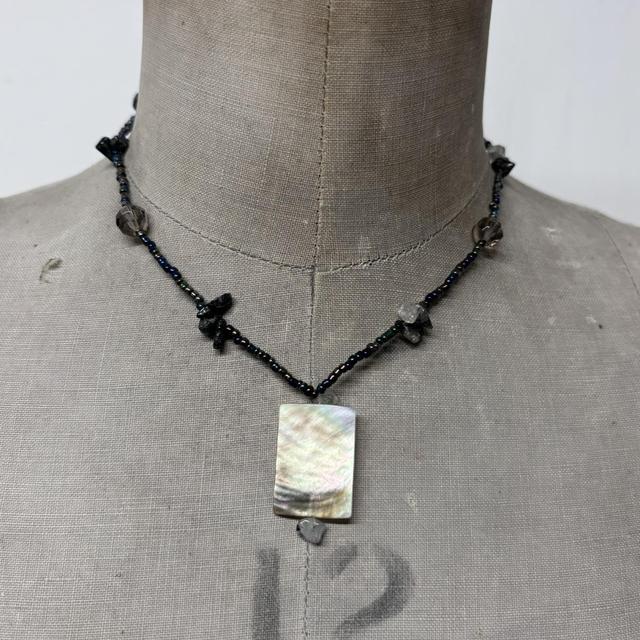Pearl beaded crystal necklace