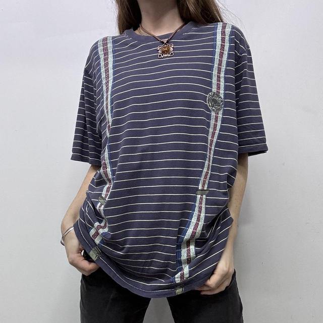 Oversized navy pinstripe tshirt