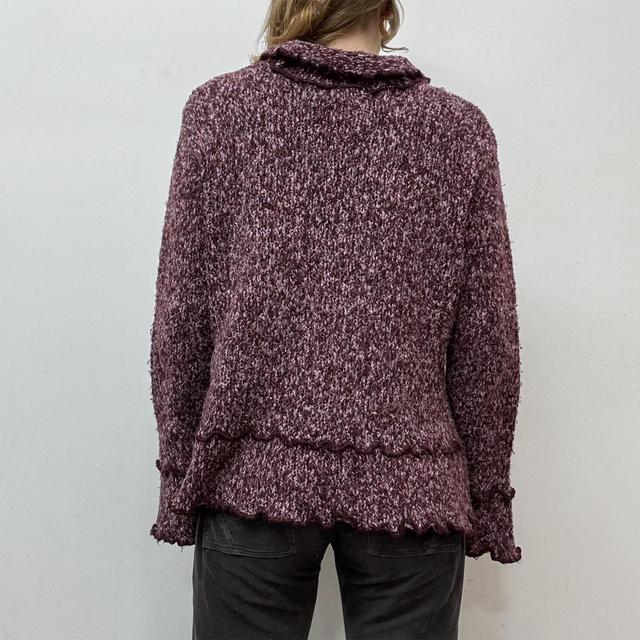 Knitted ruffle flare cardigan
